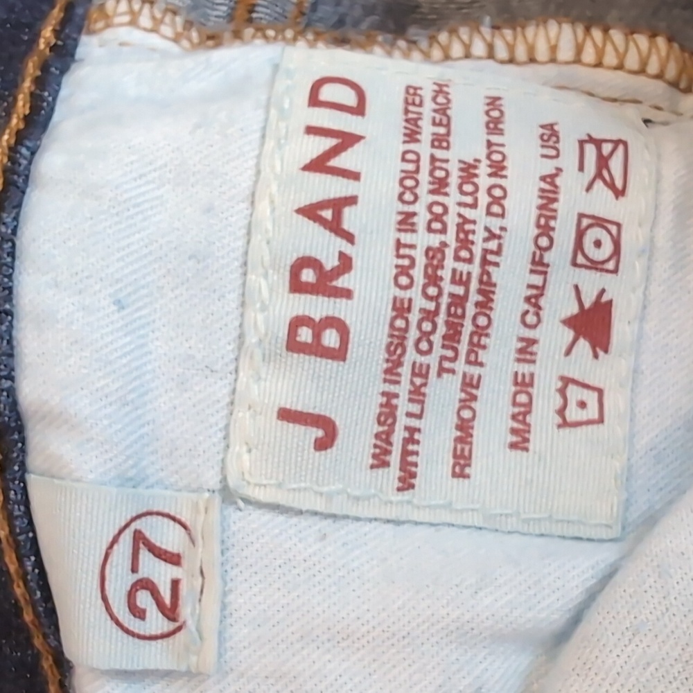 J Brand Cuffed Denim Shorts Saturn Blue Womens Size 27 Bermuda Slim Selvedge - Picture 12 of 16